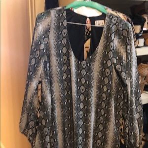 Snake print long sleeve tunic